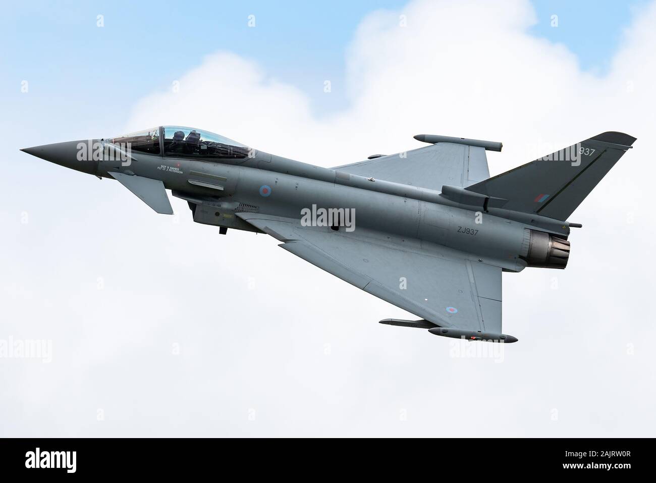 A Eurofighter Typhoon FGR4 fighter jet of the British Royal Air Force at RIAT 2019. Stock Photo