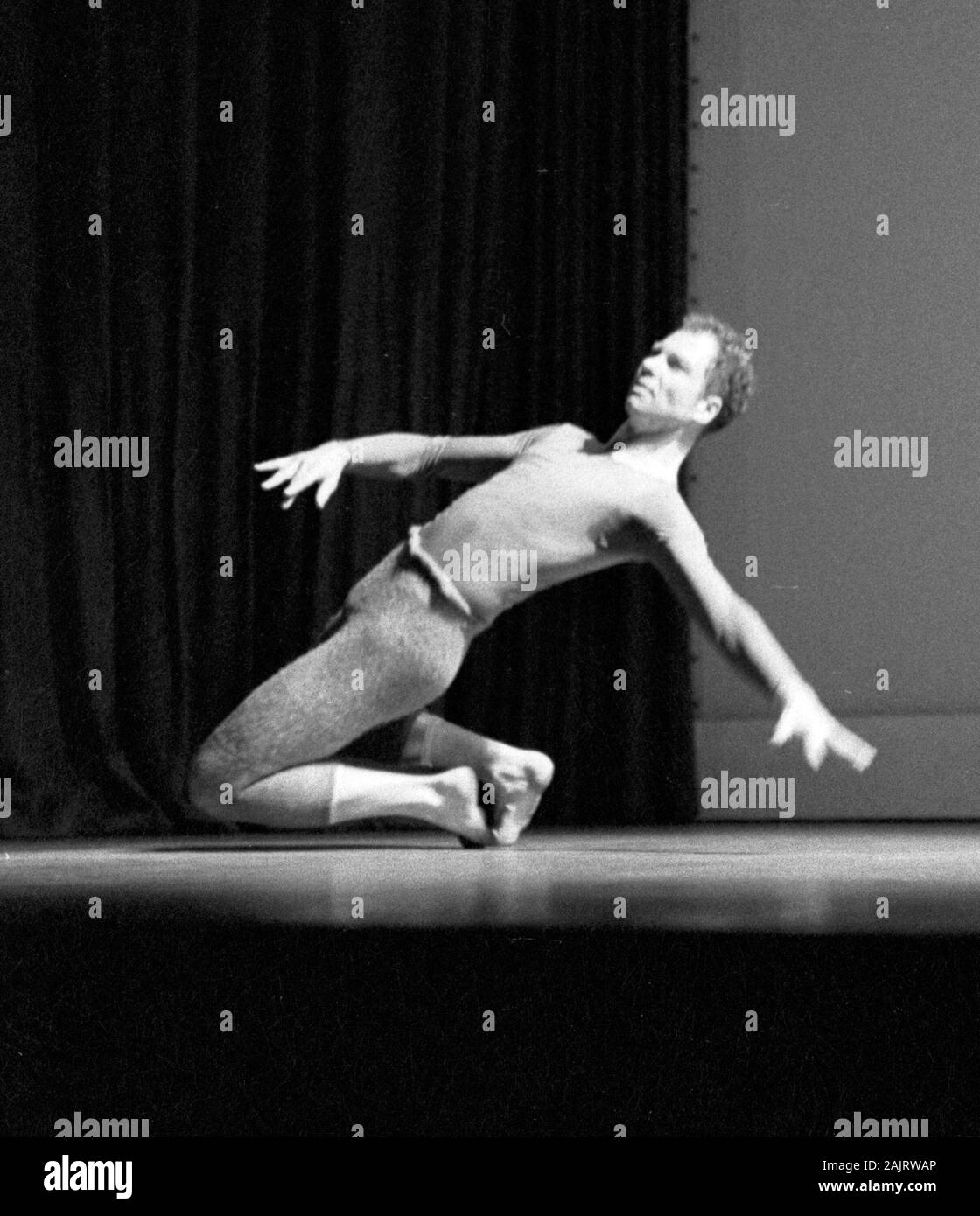 Merce Cunningham in New York City 1957, most likely these images show Cunningham performing The Changeling, which places the date as November 30, 1957. Stock Photo