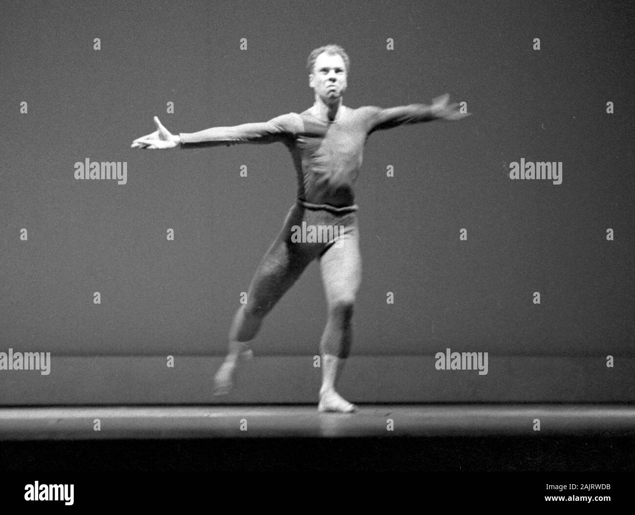 Merce Cunningham in New York City 1957, most likely these images show Cunningham performing The Changeling, which places the date as November 30, 1957. Stock Photo