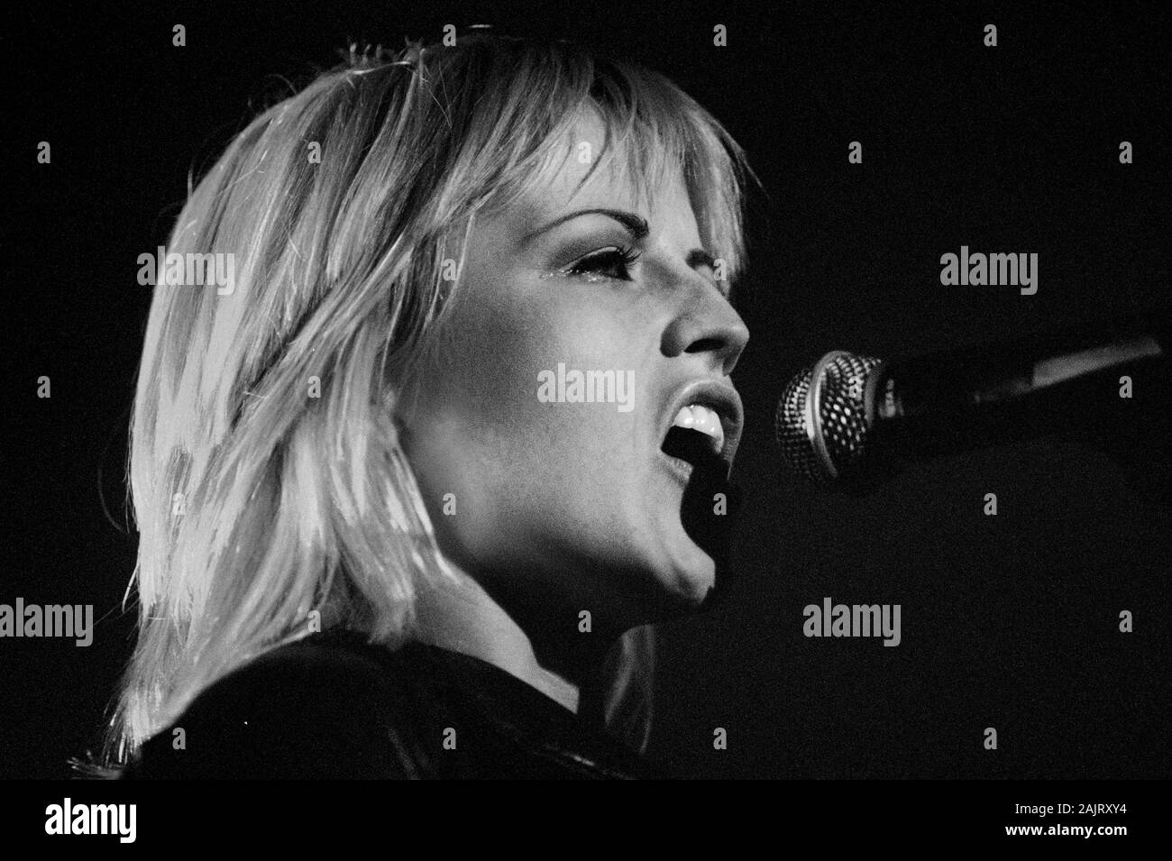 Milan Italy, 20 April 1999,  live concert of The Cranberries at the Palalido : The singer  Dolores O'Riordan during the concert Stock Photo