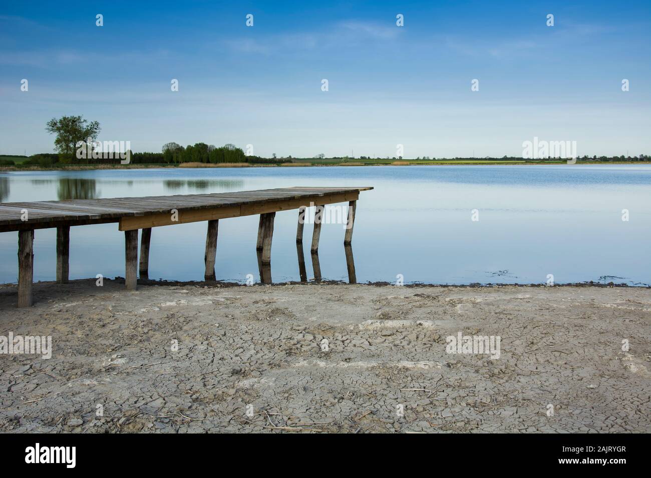 Bridge on the lake Stock Photo