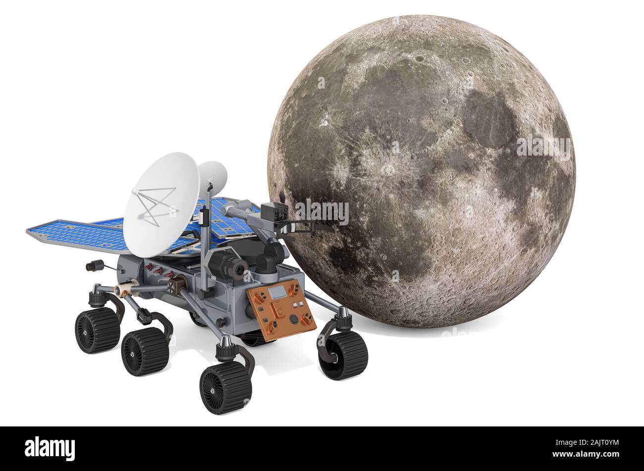 Moon Rover On View Of Earth From It With
