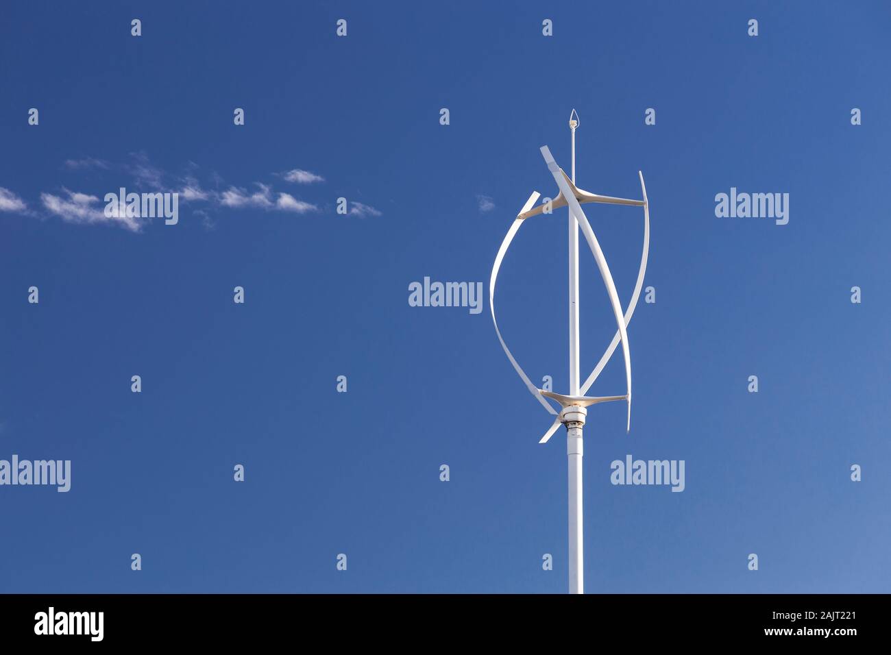 Vertical wind turbine at Porth Eirias, Colwyn Bay, North Wales Stock Photo