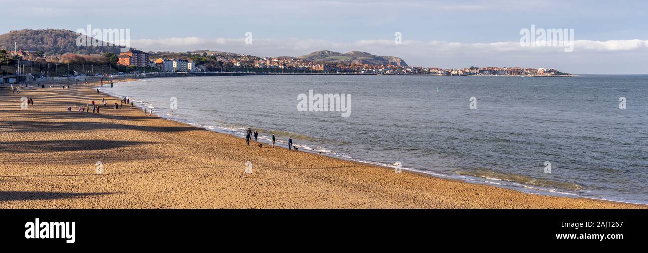 Panoramic view over Colwyn Bay and Rhos-on-Sea on the North Wales coast Stock Photo