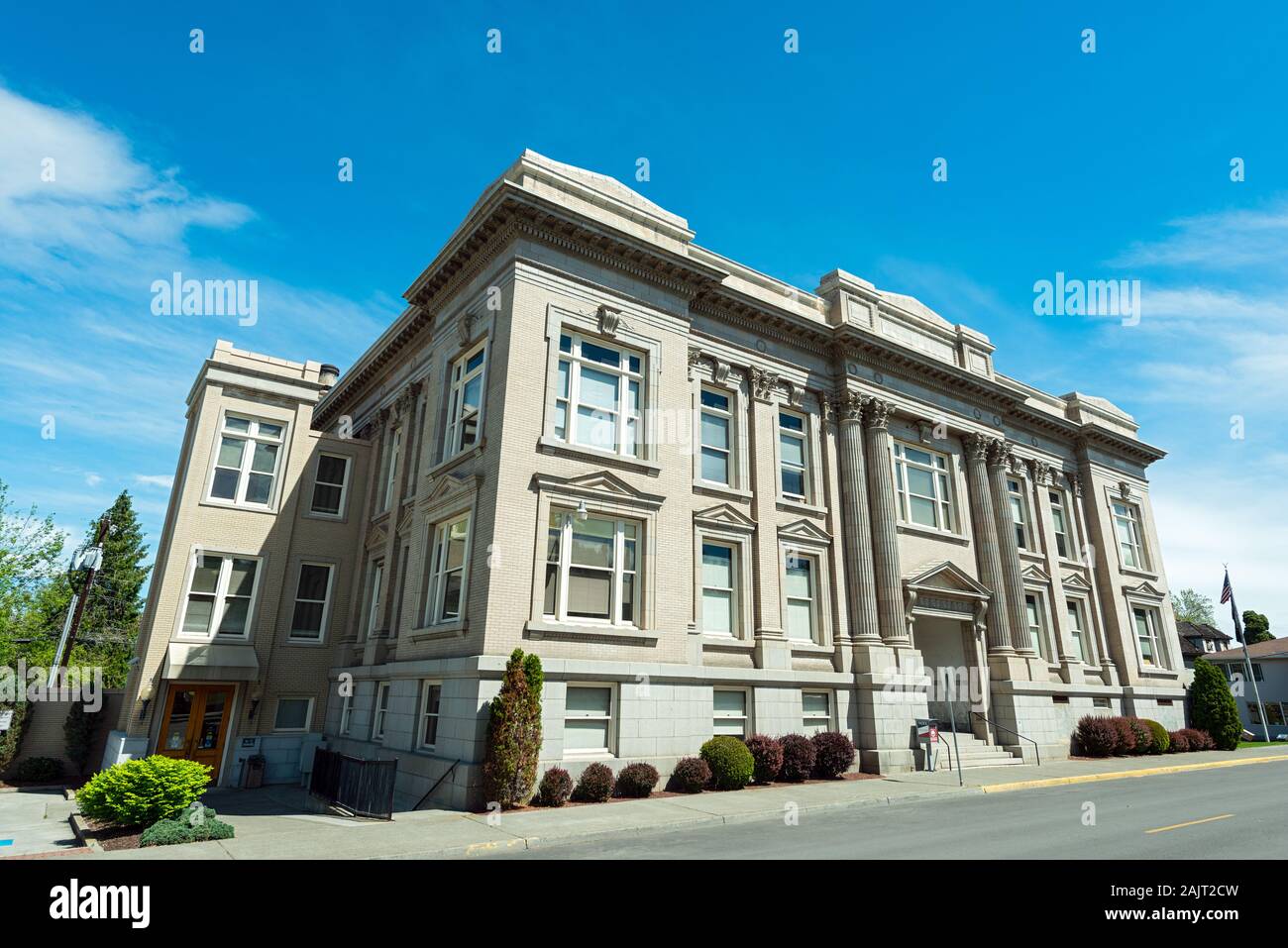 The Dalles, Oregon April 22, 2016 The South Facing Side of the Wasco County Courthouse Stock