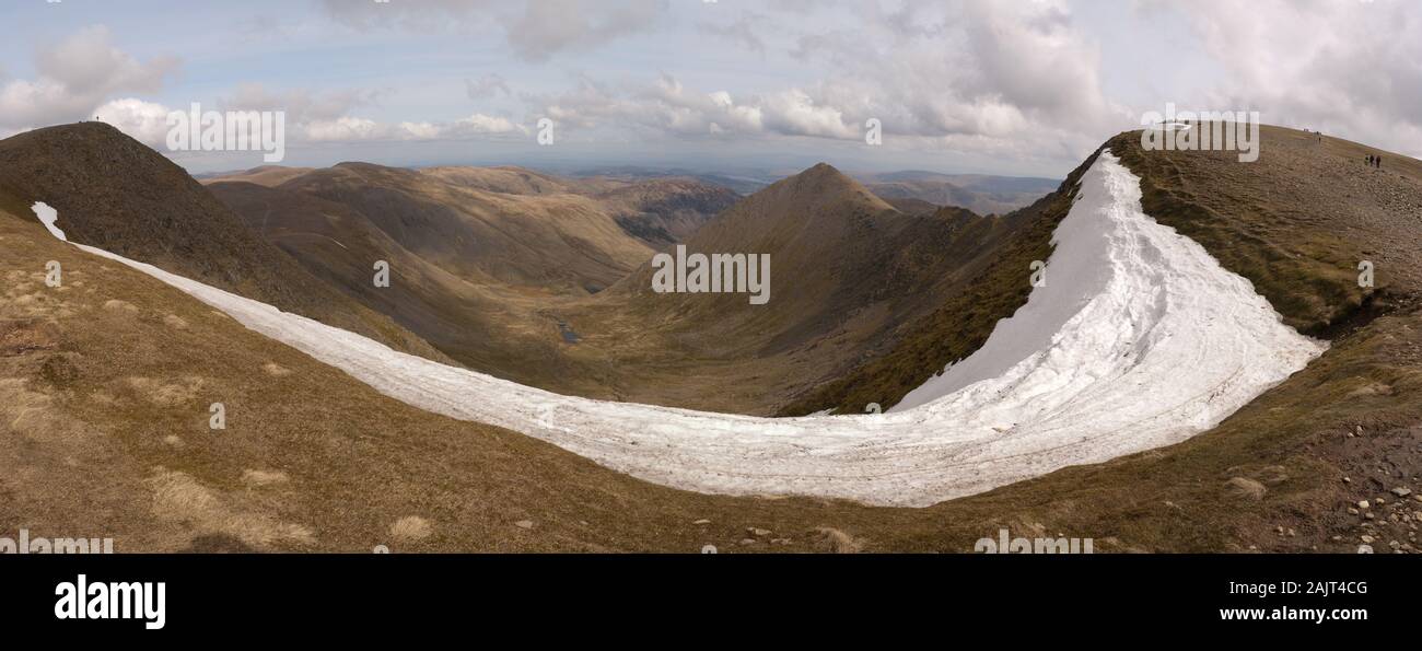 Panoramic view en route to Helvellyn summit, Lake District National Park, England, UK Stock Photo