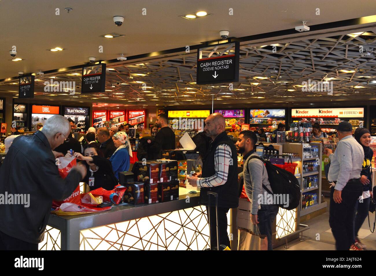 Istanbul Airport / Turkey November 19 2019 Designer shops and Fast