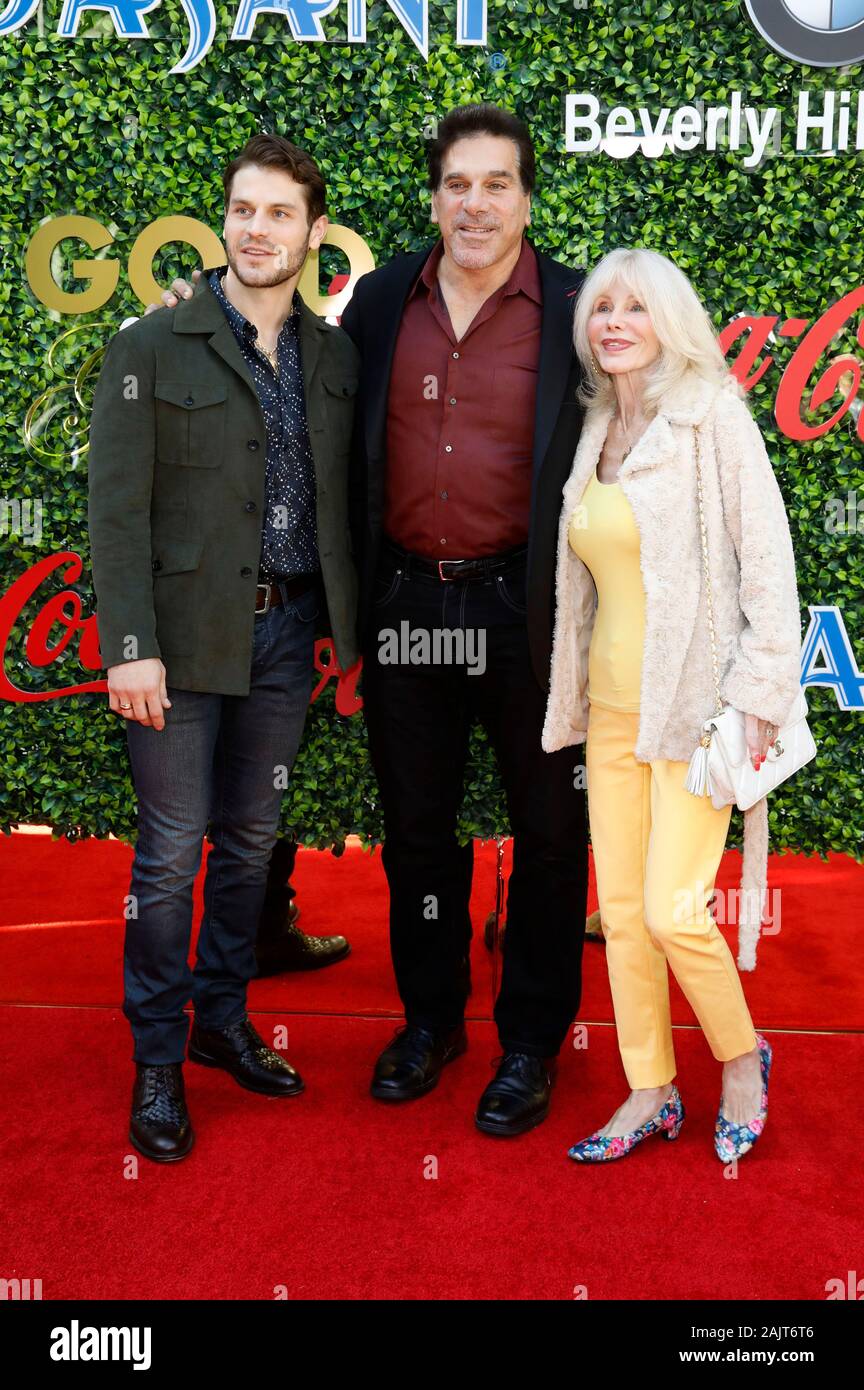 Los Angeles, USA. 04th Jan, 2020. Lou Ferrigno Jr., Lou Ferrigno and Carla Ferrigno attending the 7th Annual Gold Meets Golden Event 2020 at the Virginia Robinson Gardens and Estate on January 4, 2020 in Los Angeles, California. Credit: Geisler-Fotopress GmbH/Alamy Live News Stock Photo