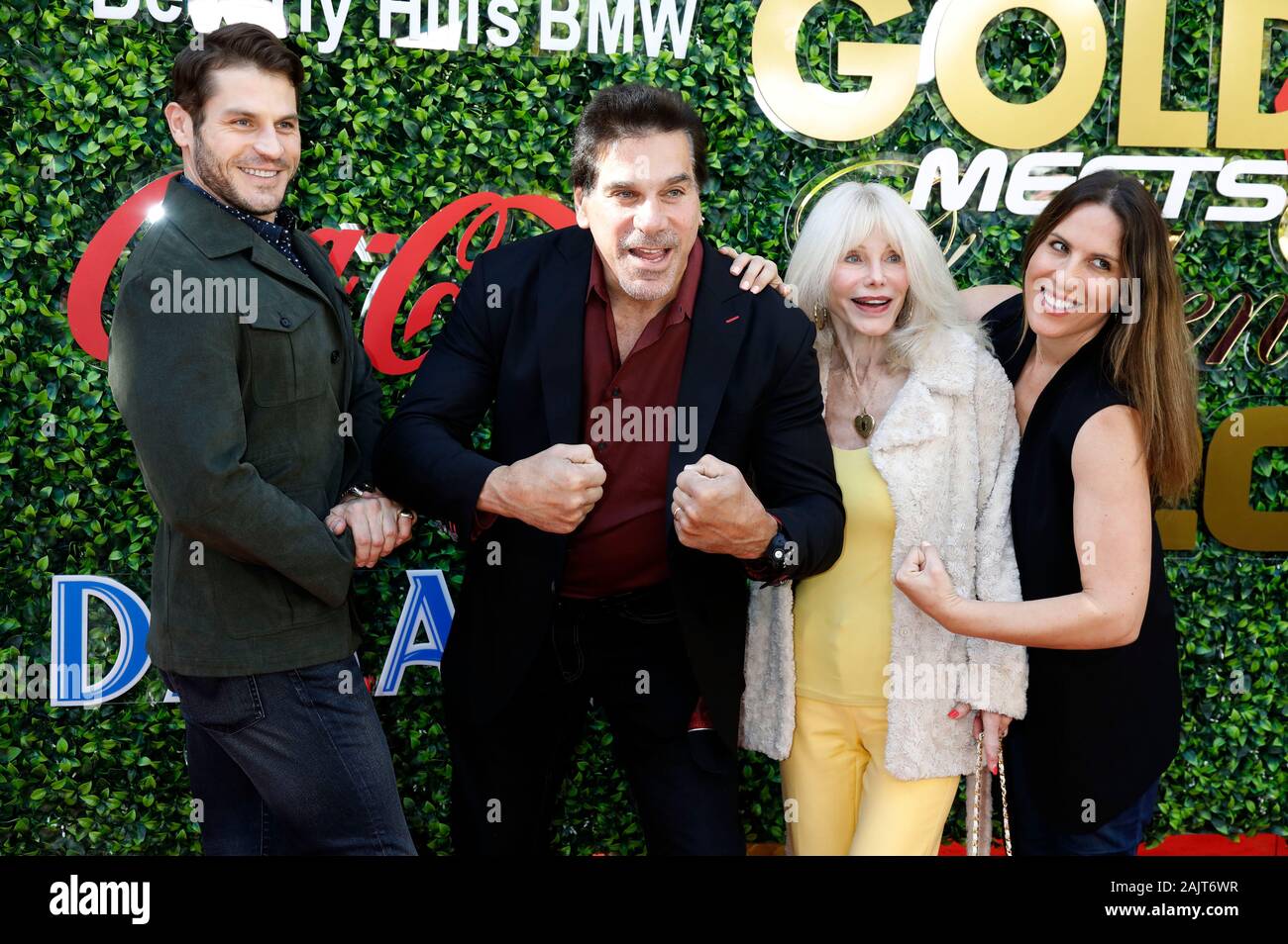 Los Angeles, USA. 04th Jan, 2020. Lou Ferrigno Jr., Lou Ferrigno, Carla Ferrigno and Shanna Ferrigno attending the 7th Annual Gold Meets Golden Event 2020 at the Virginia Robinson Gardens and Estate on January 4, 2020 in Los Angeles, California. Credit: Geisler-Fotopress GmbH/Alamy Live News Stock Photo