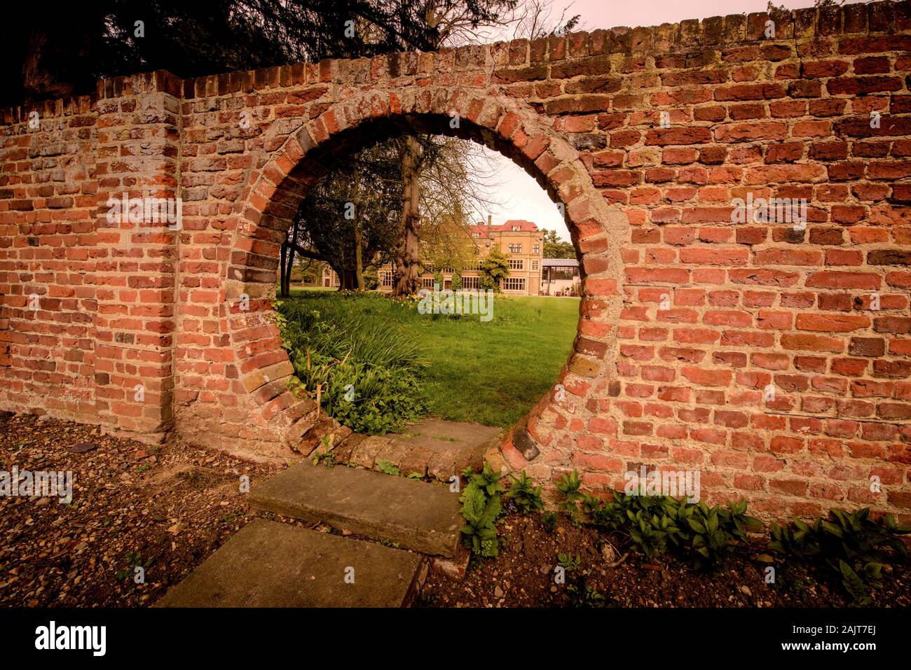 Fanhams Hall, a Jacobean hotel set in large grounds near Ware in Hertfordshire, UK Stock Photo