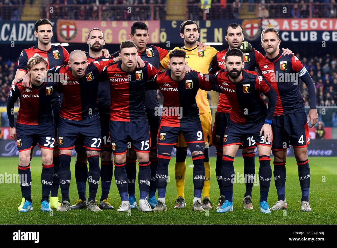 Genoa, Italy - 05 January, 2020: Players of Genoa CFC pose for a