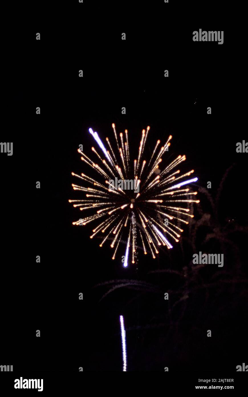 Large Fireworks at the Travemünde Festival Stock Photo