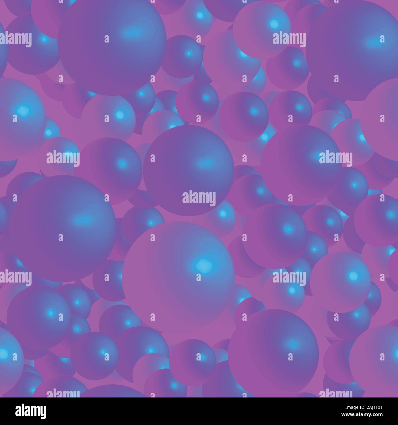 Pink Blue Balls Seamless Pattern on Pink Background Stock Vector