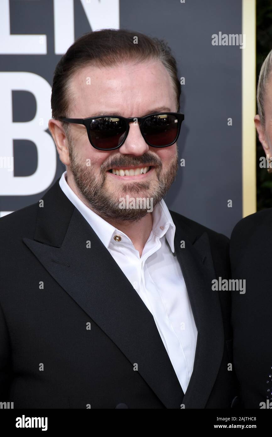 Los Angeles, California, USA. 05th Jan, 2020. Ricky Gervais (L) and