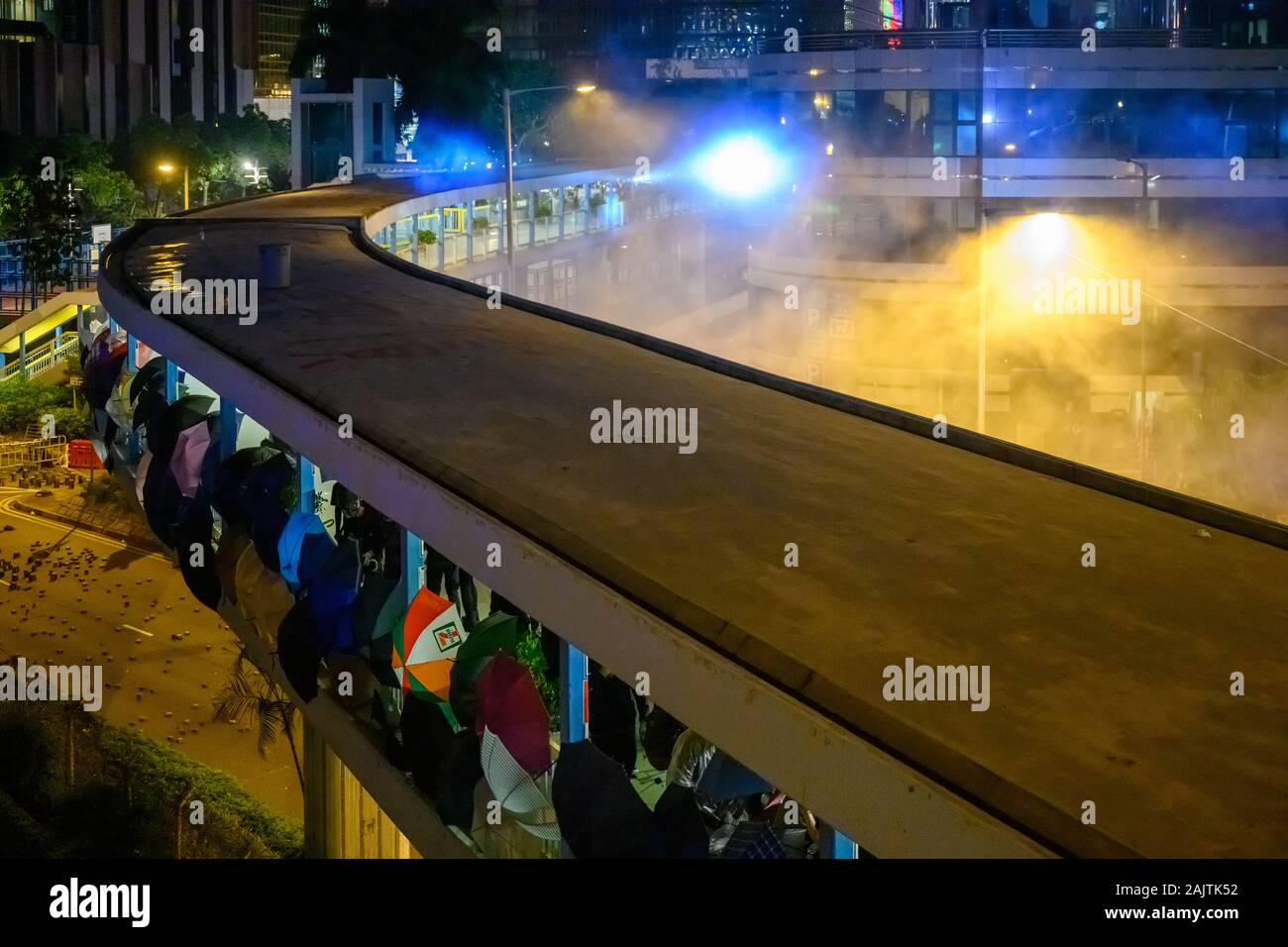 PolyU, Hong Kong - Nov 17, 2019: The first day of the Siege of PolyU ...