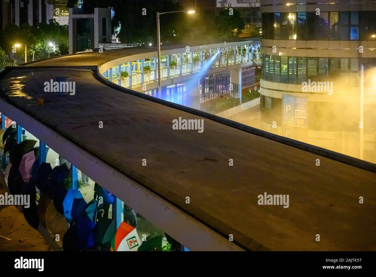 PolyU, Hong Kong - Nov 17, 2019: The first day of the Siege of PolyU ...
