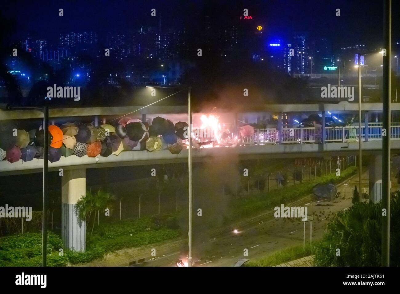 PolyU, Hong Kong - Nov 17, 2019: The first day of the Siege of PolyU ...
