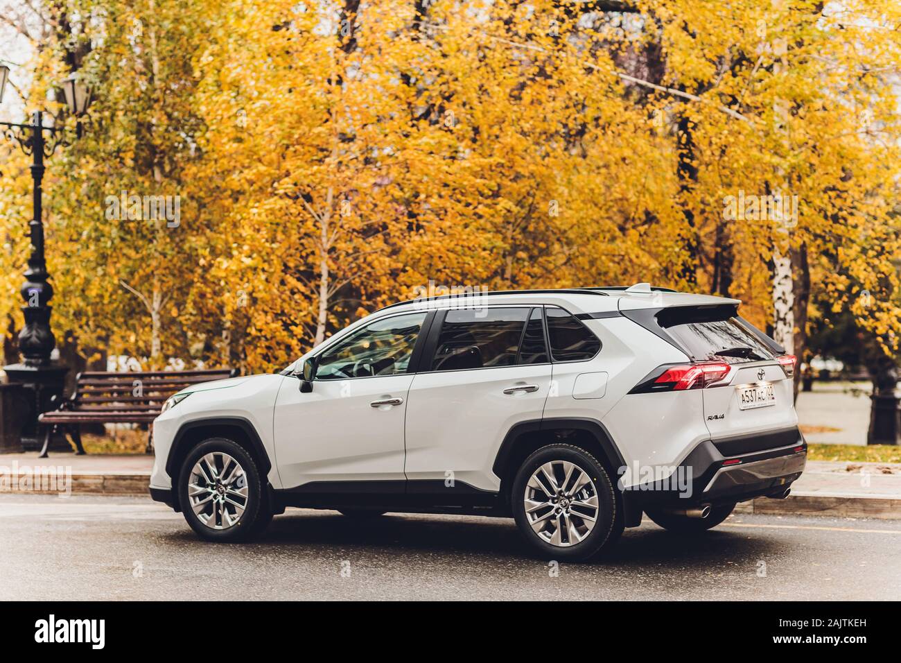 Modern Rav 4 Ufa, Russia, 18 October, 2019 New Toyota RAV 4 Hybrid. Modern SUV ...
