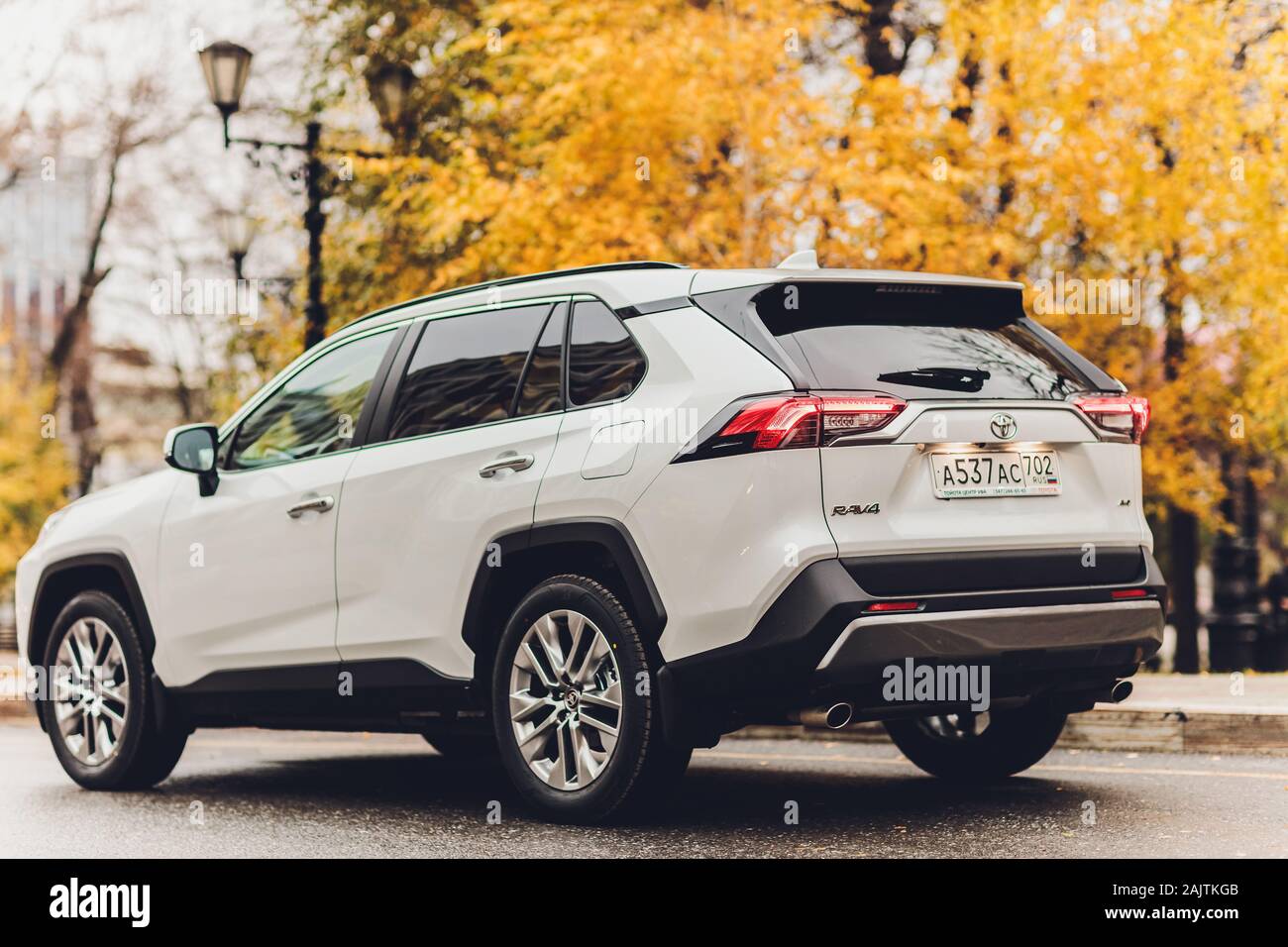 Modern Rav 4 Ufa, Russia, 18 October, 2019 New Toyota RAV 4 Hybrid. Modern SUV ...