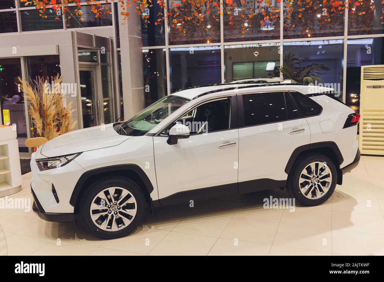 Modern Rav 4 Ufa, Russia, 18 October, 2019 New Toyota RAV 4 Hybrid. Modern SUV ...