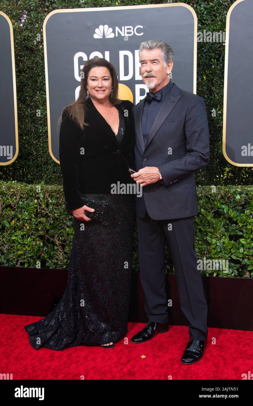 05 January 2020 - Beverly Hills, California - Keely Shaye Smith and Pierce Brosnan. 77th Annual Golden Globe Awards held at the Beverly Hilton. Photo Credit: HFPA/AdMedia /MediaPunch Stock Photo