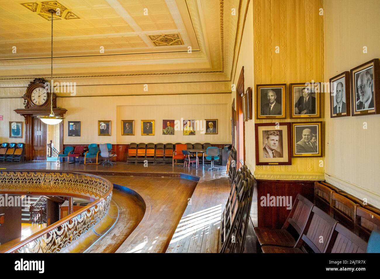 Interior of Gloucester City Hall, Gloucester, Massachusetts, USA Stock