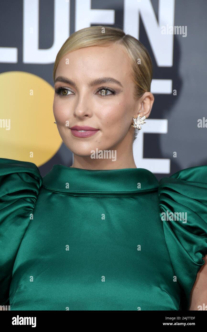Los Angeles, California, USA. 05th Jan, 2020. Jodie Comer  arrives at the 77th Golden Globe Awards held at The Beverly Hilton Hotel on January 5, 2020 in Beverly Hills, CA. (Photo by Sthanlee B. Mirador/Sipa USA) Credit: Sipa USA/Alamy Live News Stock Photo