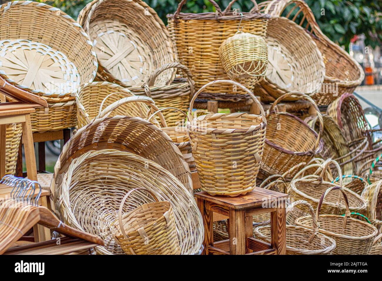 Wicker baskets. Used since ancient times. Cluse up Stock Photo Alamy