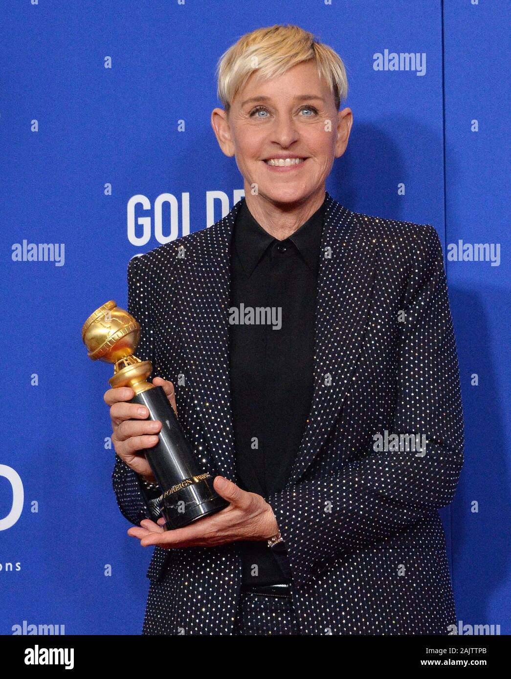 Ellen DeGeneres appears backstage with the best daytime talk show host  award she won at the 32nd annual People's Choice Awards in Los Angeles,  California, January 10, 2006. (UPI Photo/Jim Ruymen Stock