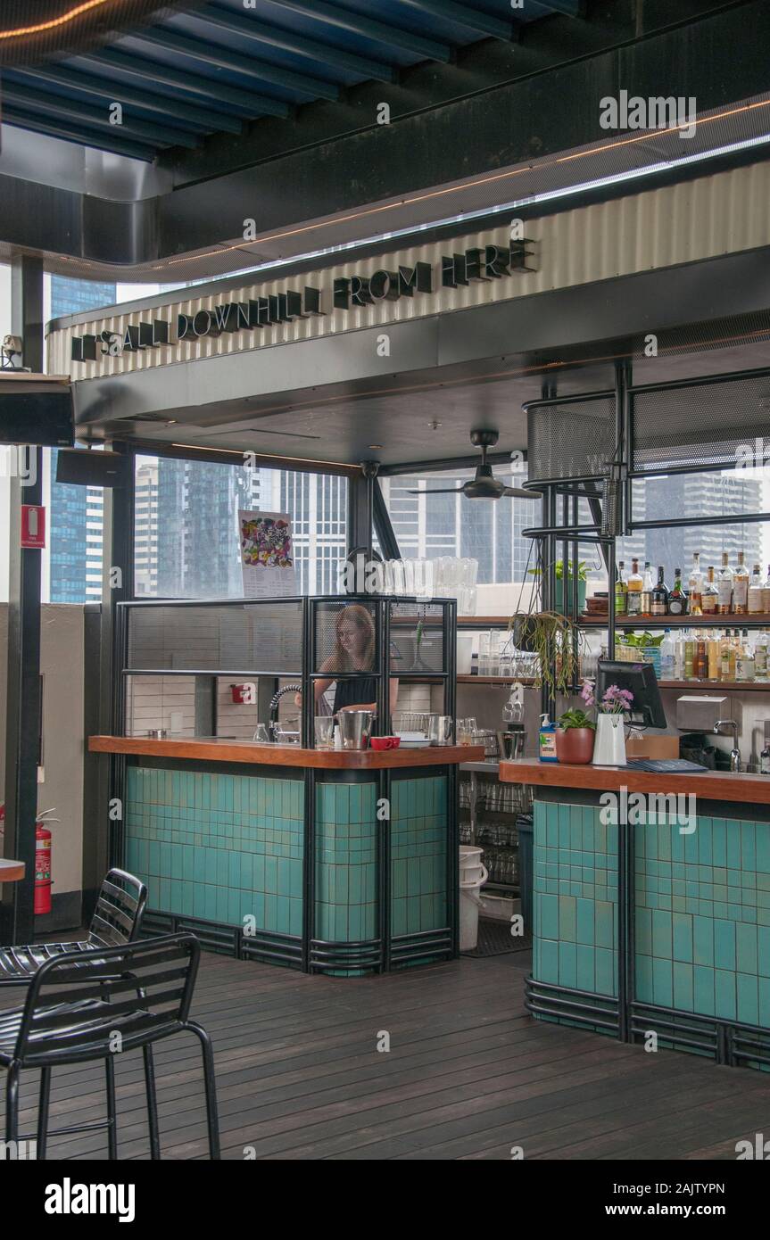 Rooftop Bar, Curtin House (1923), Swanston Street, Melbourne Stock