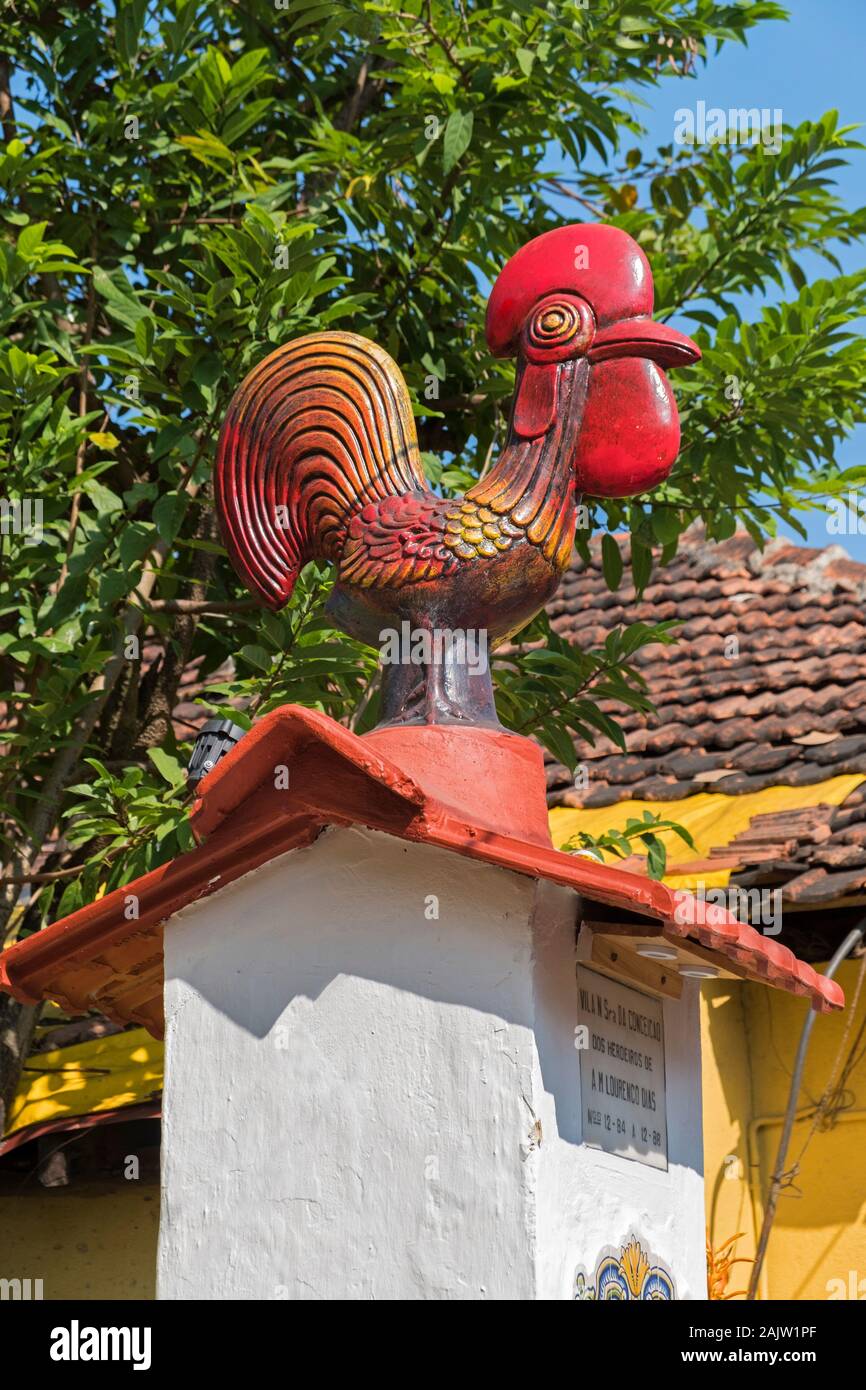 Portuguese rooster Fontainhas Panjim Goa India Stock Photo