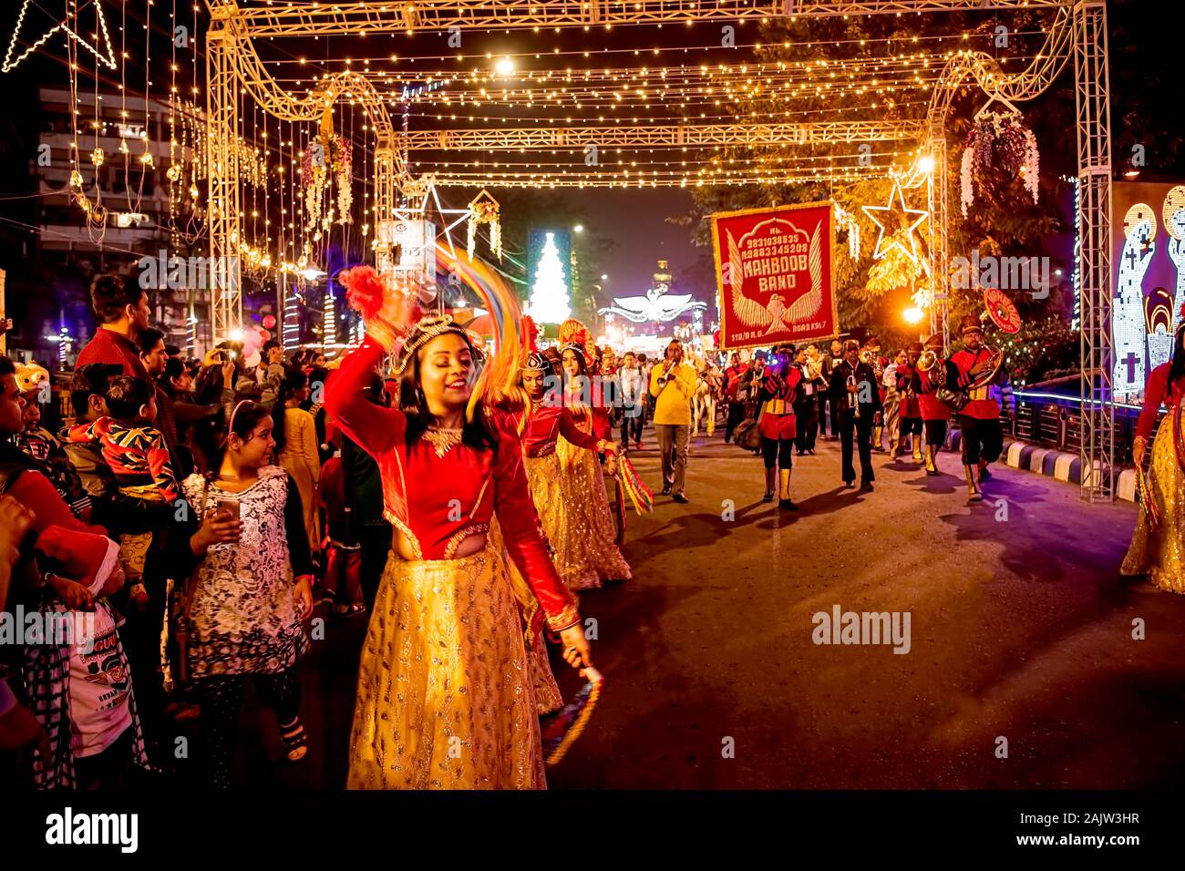 Christmas ,procession,on25th,December,2019,Sribhumi,North-easern,Kolkata,India Stock Photo