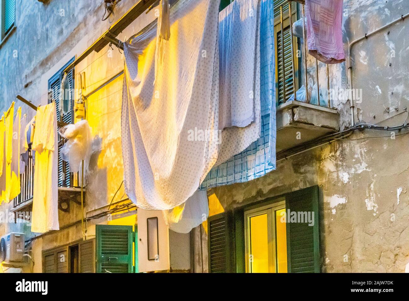 drying clothes on rack from typical architecture of ancient buildings ...