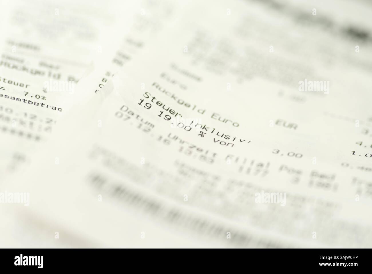 Close up of German receipt Stock Photo