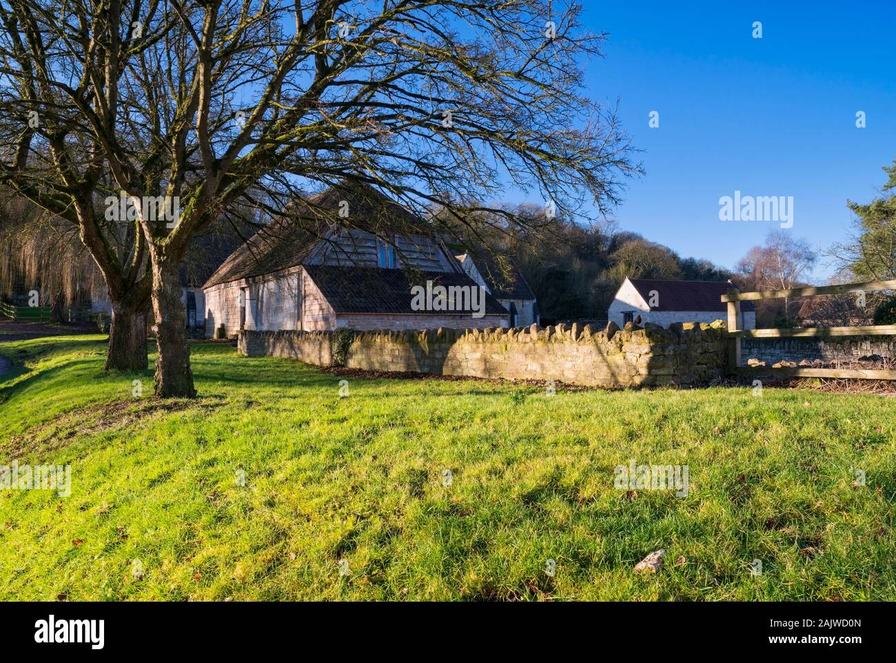 Buildings which are part of the ancient Barton Farm, Bradford On Avon, Wiltshire, UK Stock Photo
