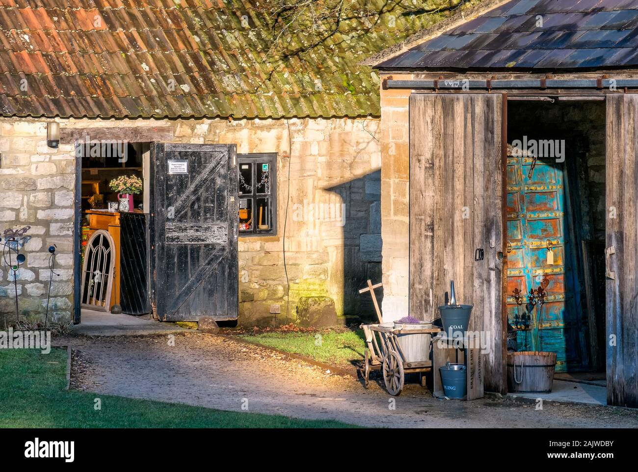 Buildings which are part of the ancient Barton Farm, Bradford On Avon, Wiltshire, UK Stock Photo