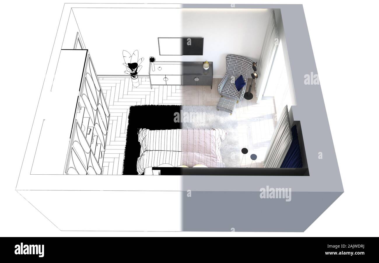 residential interior visualization, 3D illustration Stock Photo Alamy