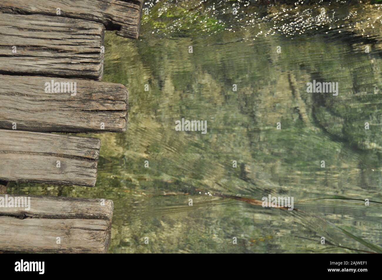Footbridge And Bridges In Plitvice Lakes National Park In Croatia