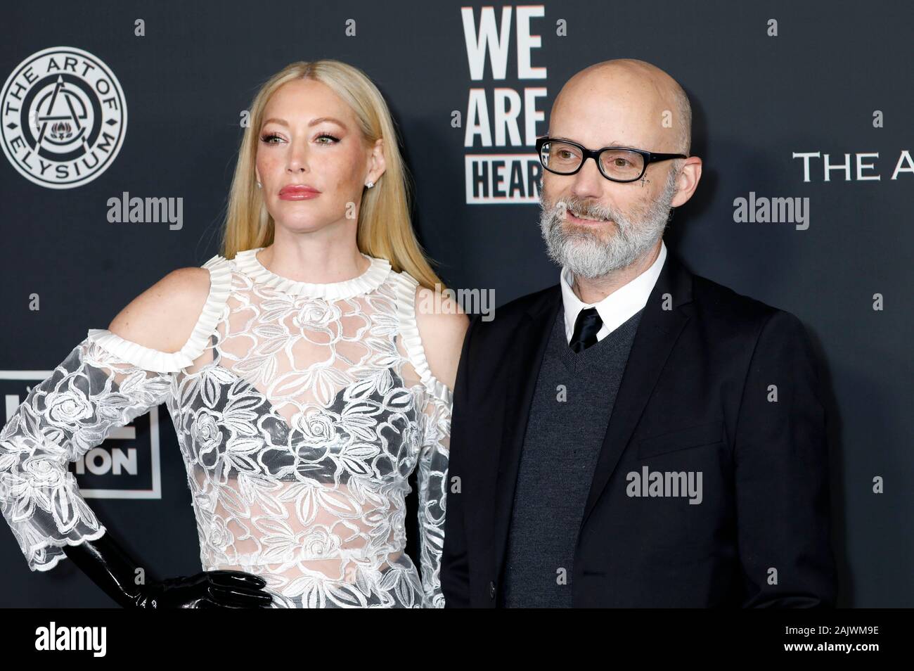 Julie Mintz and Moby at the 13th Art of Elysium Celebration 'Heaven' at the Hollywood Palladium. Los Angeles, January 4, 2020 | usage worldwide Stock Photo