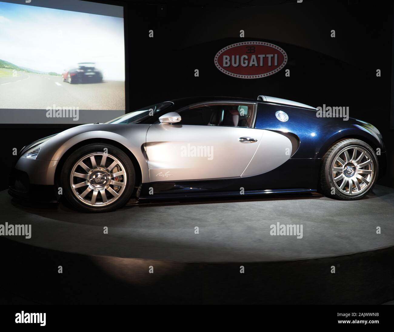 MULHOUSE, FRANCE on AUGUST 2018: Bugatti Veyron 16.4 produced in 2005 -2015  on exhibition in salon room in museum in european cite de l'Automobile, Sc  Stock Photo - Alamy