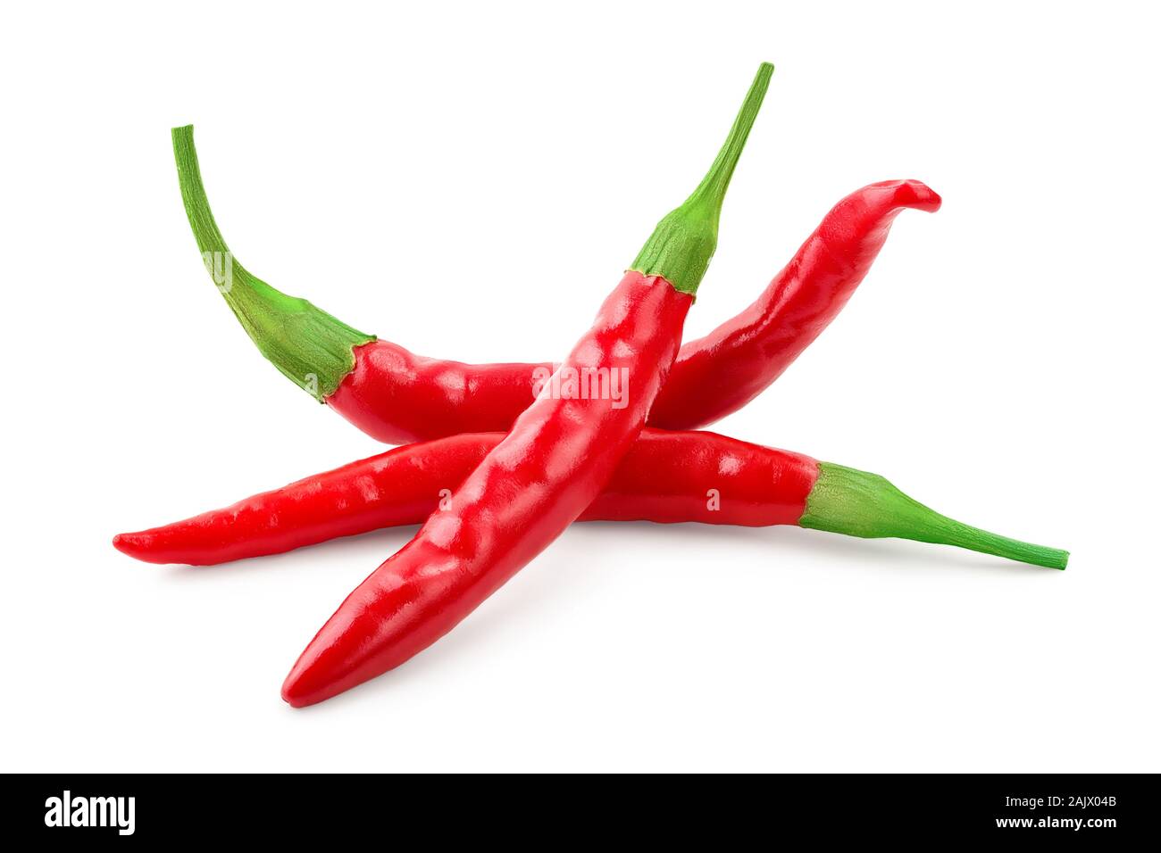 red hot chili peppers isolated on white background Stock Photo - Alamy