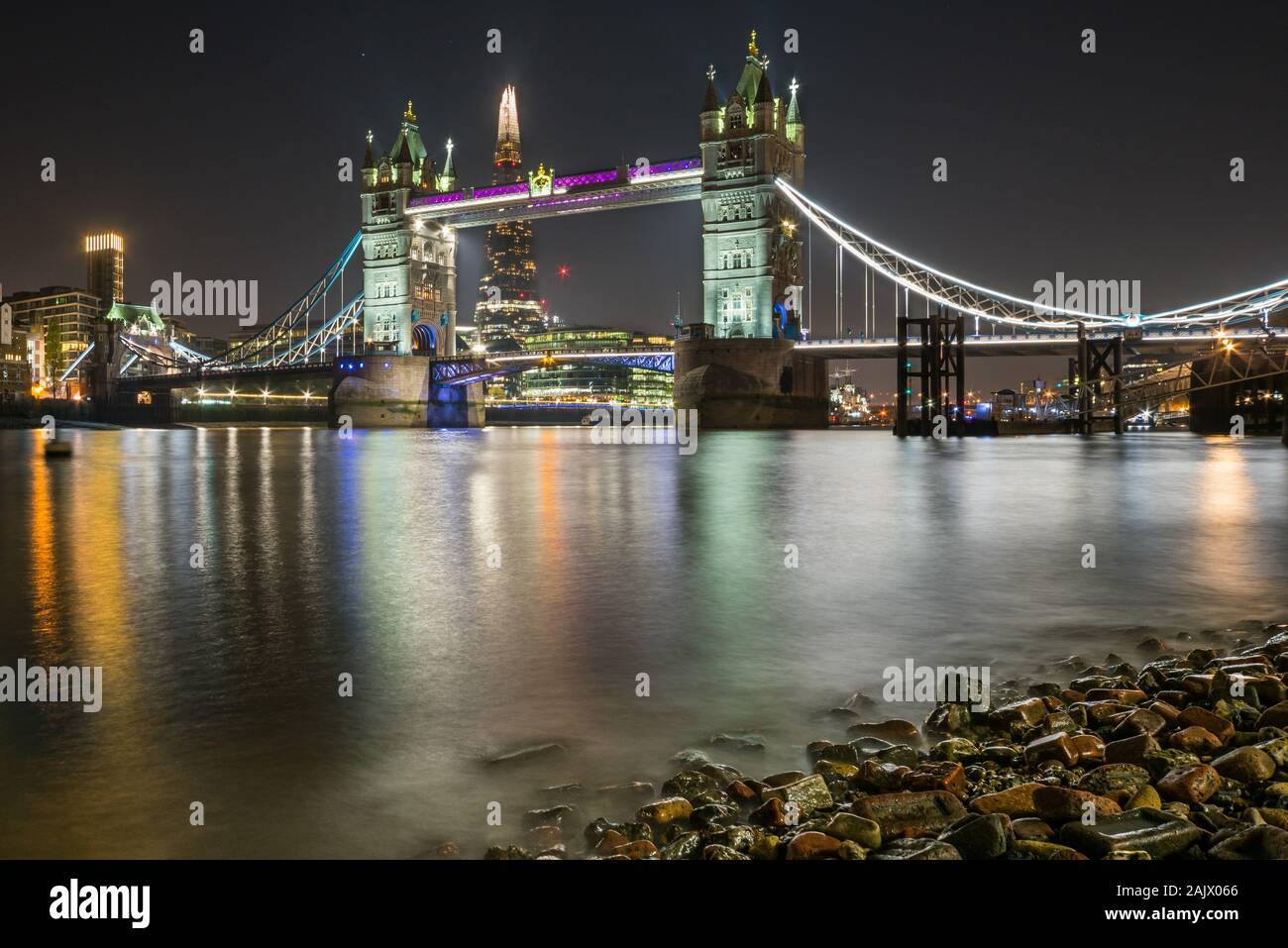 London Bridge at night differently Stock Photo