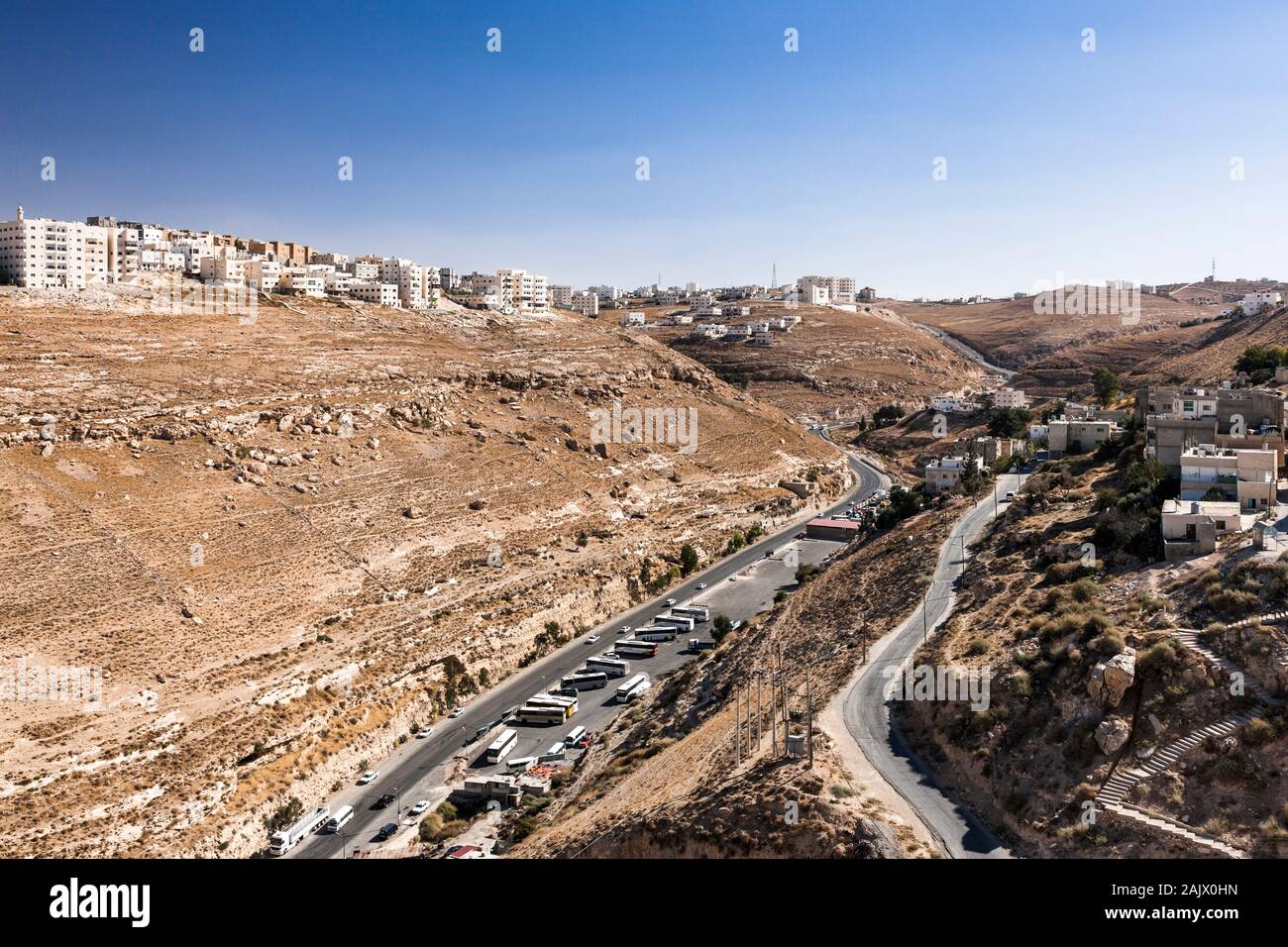 Karak City, Al Karak, Kings Highway, route 35, historical road on the high land, Jordan, middle east, Asia Stock Photo