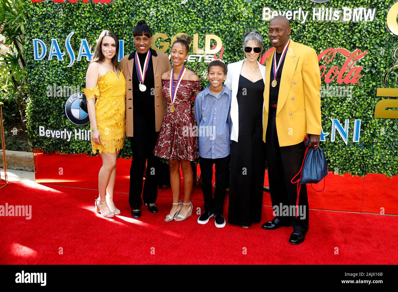Los Angeles, USA. 04th Jan, 2020. Jackie Joyner-Kersee with brother Al Joyner and family at the