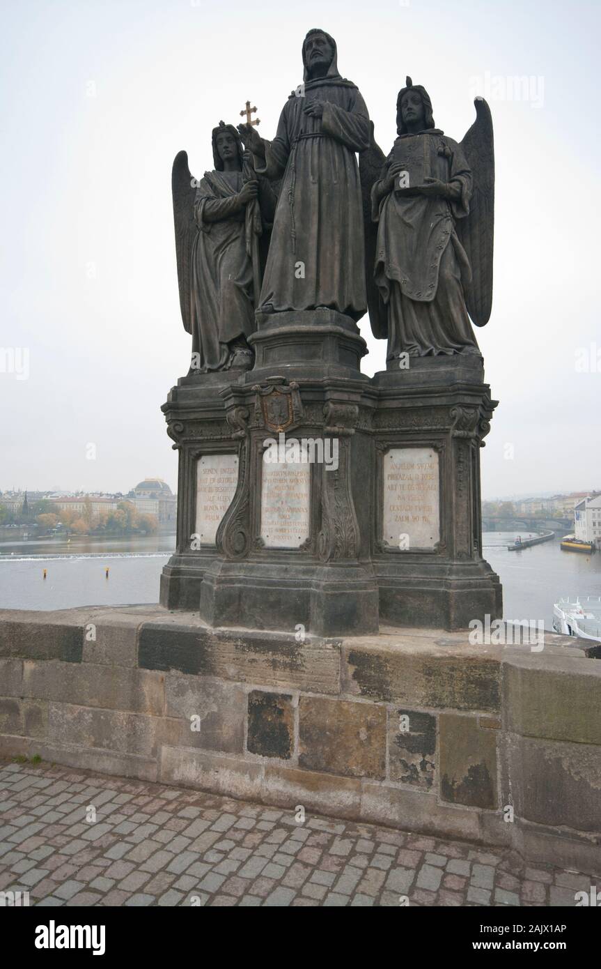 Statue on Charles Bridge Prague Czech Republic Europe Stock Photo Alamy