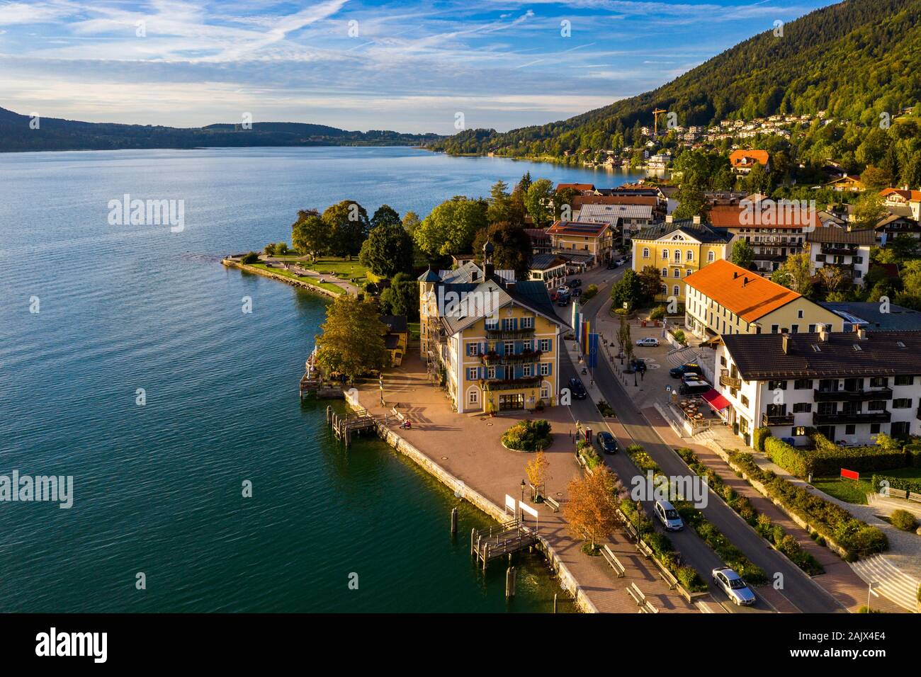 Tegernsee Germany Lake Tegernsee In Rottach Egern Bavaria Germany Near The Austrian Border Aerial View Of The Lake Tegernsee In The Alps Of Ba Stock Photo Alamy