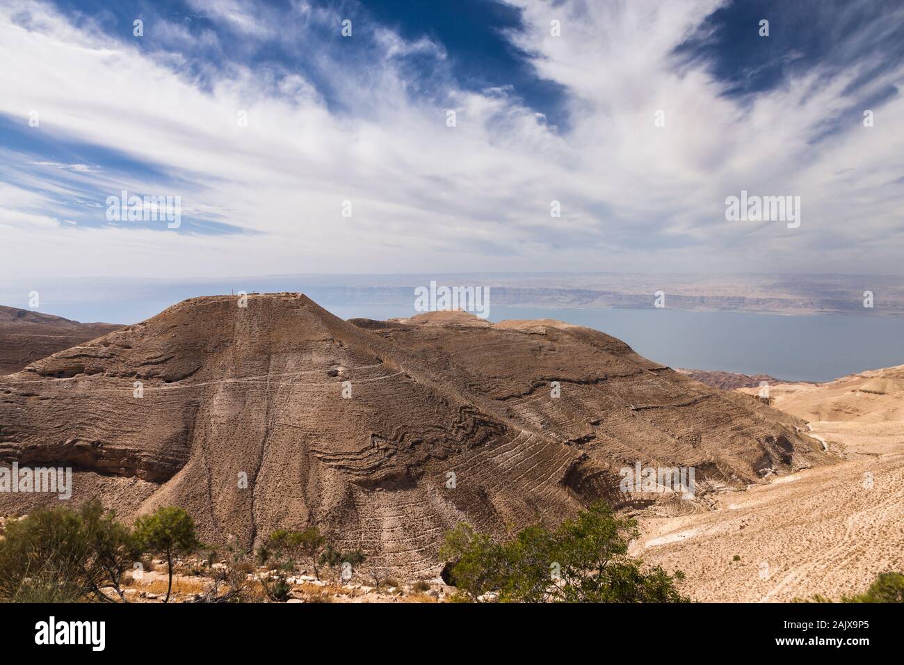 Fortress of Machaerus, Mukawir, and dead sea, castle of Herod the Great, Salome dancing site, Madaba, Jordan, middle east, Asia Stock Photo