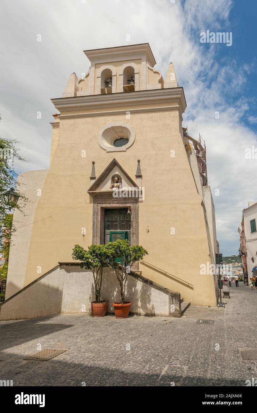 Church Chiesa di San Gaetano, San Gaetano Square, Forio Port, Ischia, Naples, Campania, Italy Stock Photo