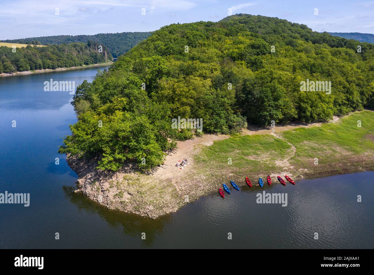 aerial view of Edersee lake in Germany Stock Photo