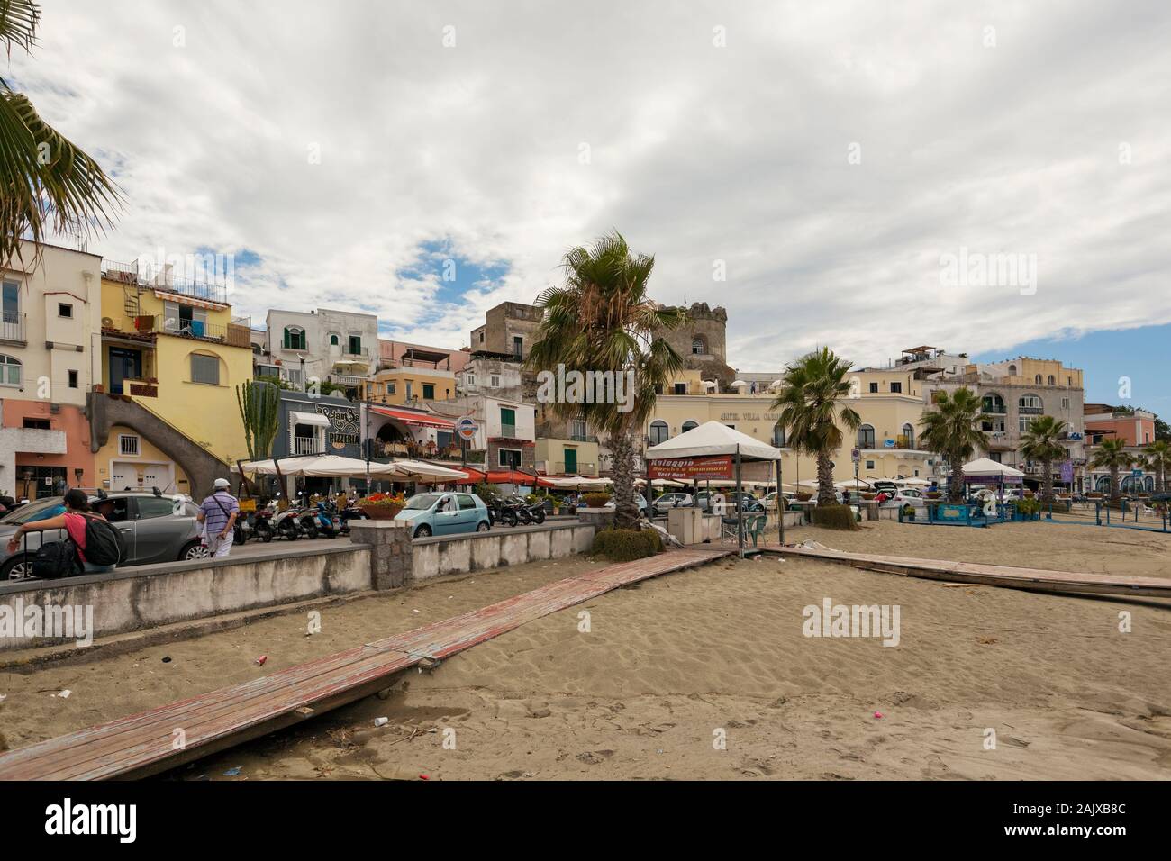 Forio Beach and Harbour, ISchia, Naples, Campnaia, Italy Stock Photo
